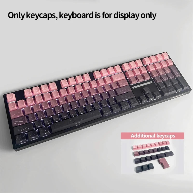 New Topographic Keycaps 4.0 Version Shine Through 98 Key PBT Cherry Profile Side Print Backlit for MX Gamer Mechanical Keyboard