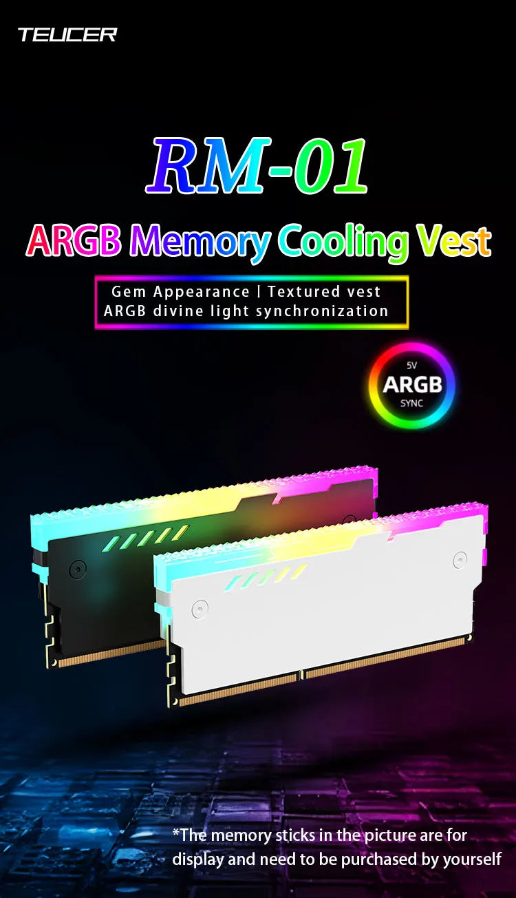 TEUCER RM-01 ARGB Aluminum RAM Heatsink - 5V 3-Pin