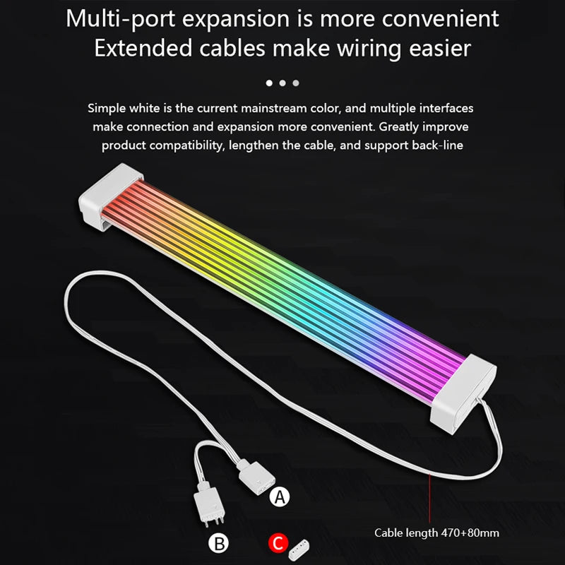 (Strimmers) AIPHY AL200/AL300 Bendable ARGB LED Light Board for 24-Pin Motherboard and 8-Pin/12VHPWR GPU Extension Cables.