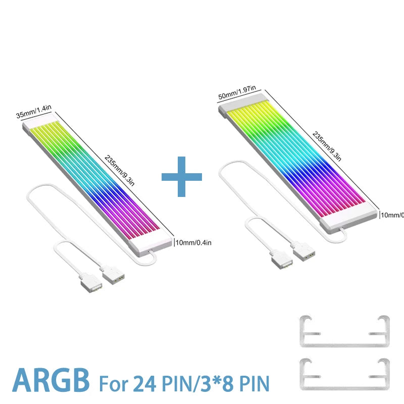 (Strimmers) AIPHY AL200/AL300 Bendable ARGB LED Light Board for 24-Pin Motherboard and 8-Pin/12VHPWR GPU Extension Cables.