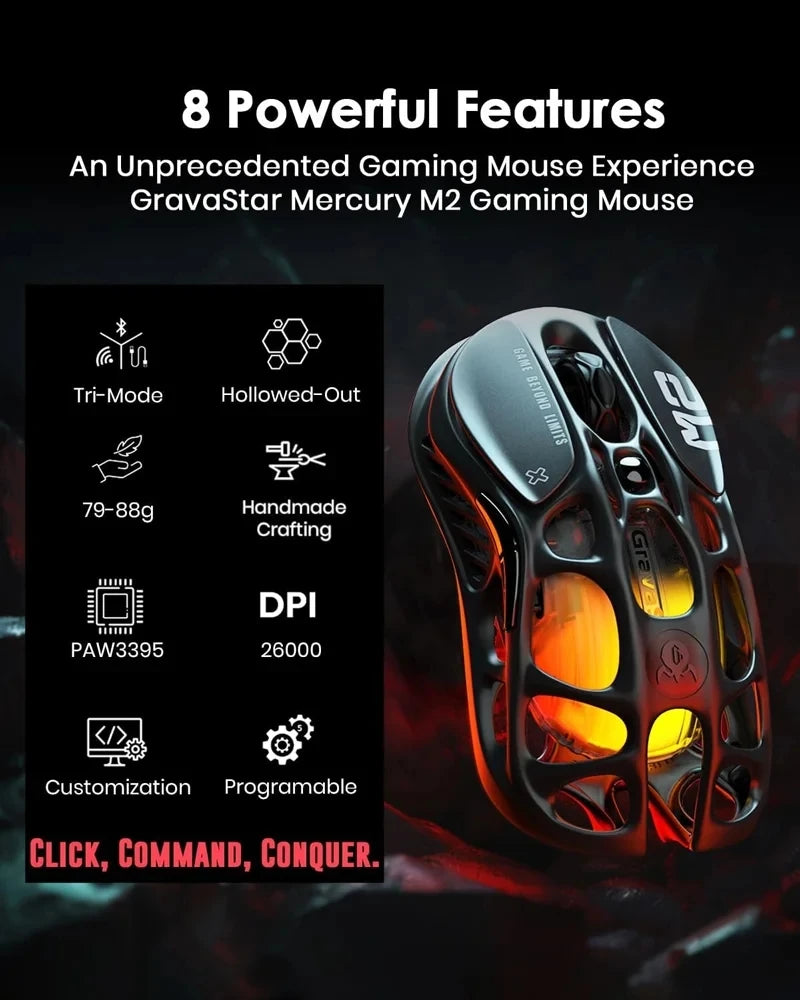 Mercury M2 – Futuristic FPS Mouse (GravaStar)