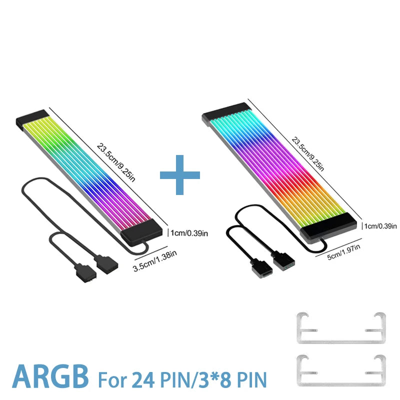 (Strimmers) AIPHY AL200/AL300 Bendable ARGB LED Light Board for 24-Pin Motherboard and 8-Pin/12VHPWR GPU Extension Cables.