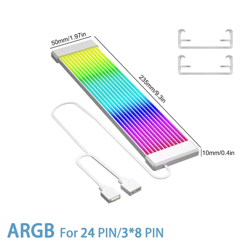 (Strimmers) AIPHY AL200/AL300 Bendable ARGB LED Light Board for 24-Pin Motherboard and 8-Pin/12VHPWR GPU Extension Cables.