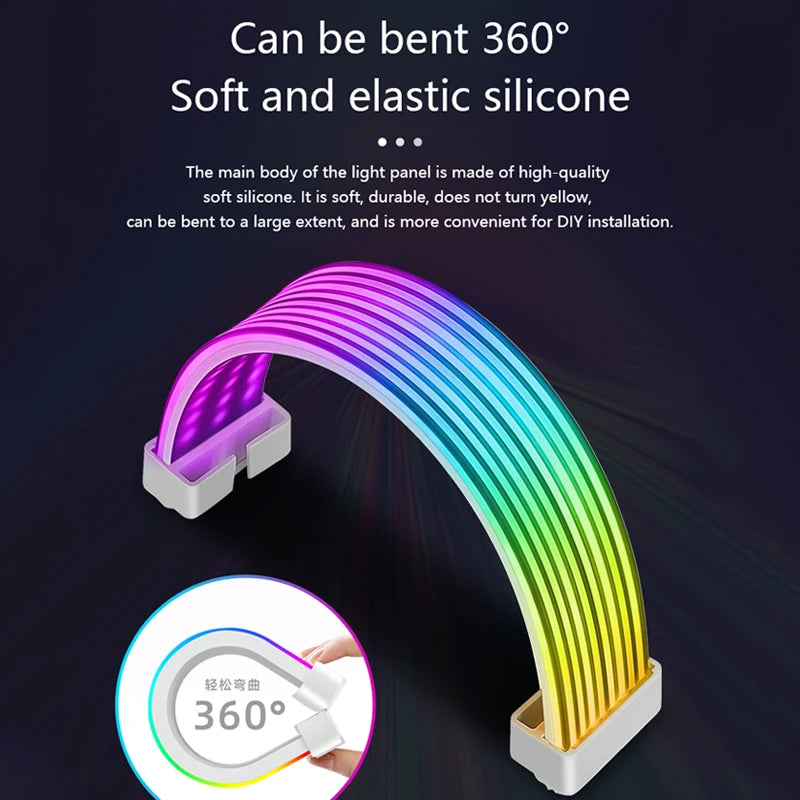 (Strimmers) AIPHY AL200/AL300 Bendable ARGB LED Light Board for 24-Pin Motherboard and 8-Pin/12VHPWR GPU Extension Cables.