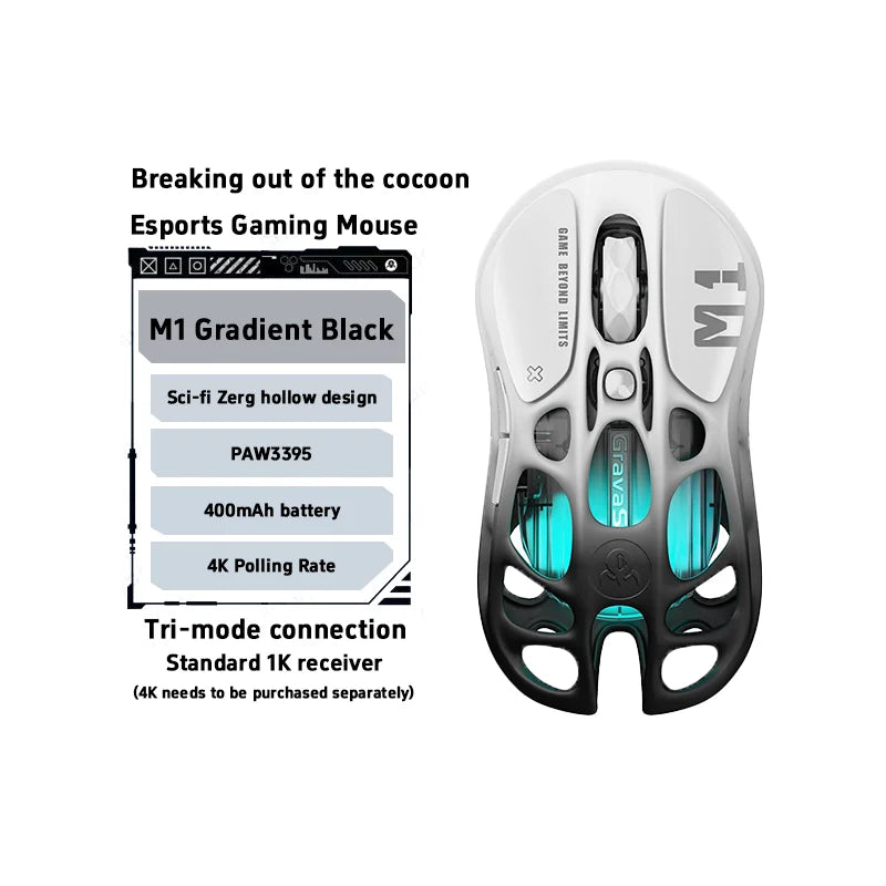 Mercury M2 – Futuristic FPS Mouse (GravaStar)