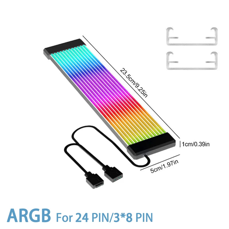 (Strimmers) AIPHY AL200/AL300 Bendable ARGB LED Light Board for 24-Pin Motherboard and 8-Pin/12VHPWR GPU Extension Cables.
