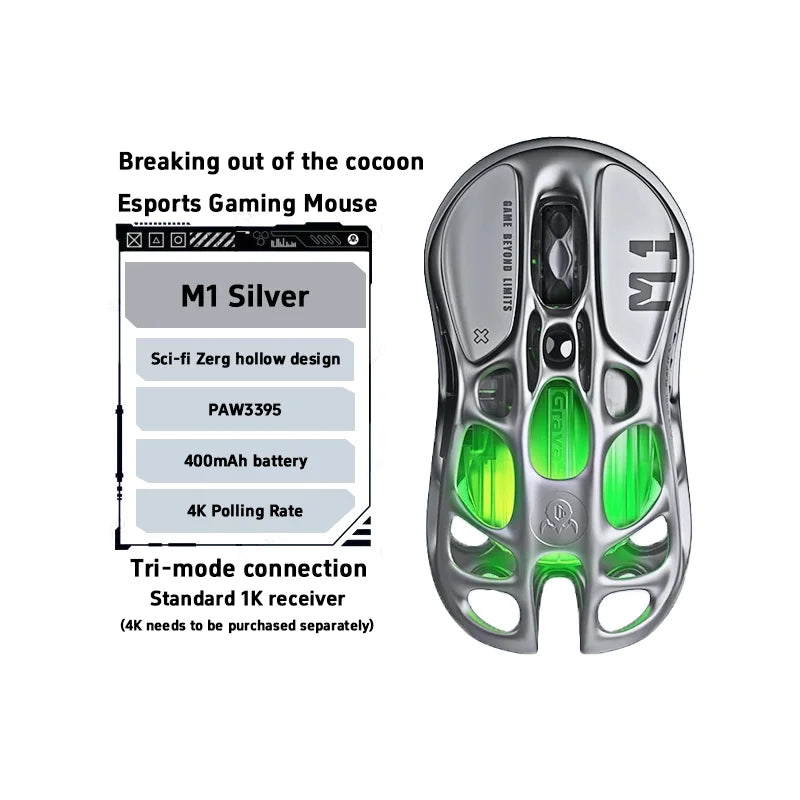 Mercury M2 – Futuristic FPS Mouse (GravaStar)