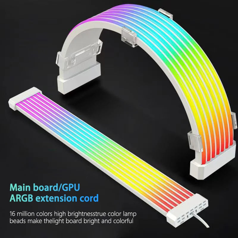 (Strimmers) AIPHY AL200/AL300 Bendable ARGB LED Light Board for 24-Pin Motherboard and 8-Pin/12VHPWR GPU Extension Cables.